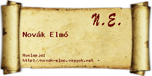 Novák Elmó névjegykártya